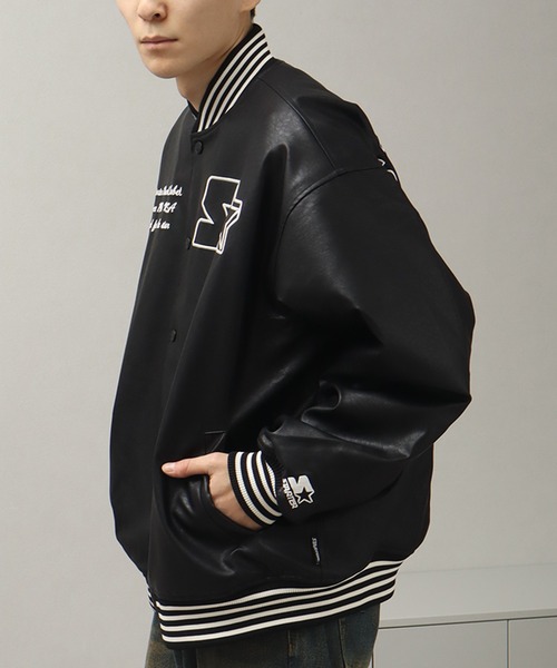 STARTER（スターター） スタジャン PU 中綿 スタジャン メンズ