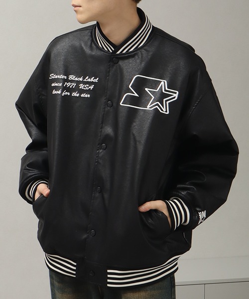 STARTER（スターター） スタジャン PU 中綿 スタジャン メンズ