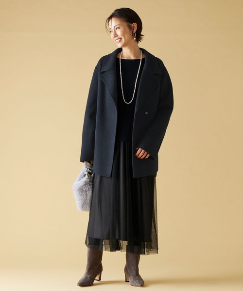自由区（ジユウク） コート アウター ウールリバーショート コート