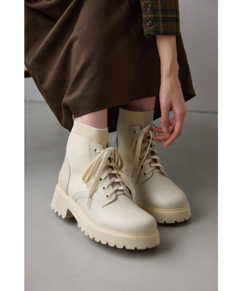 STACCATO（スタッカート） ブーツ リードニットコンビレースアップ