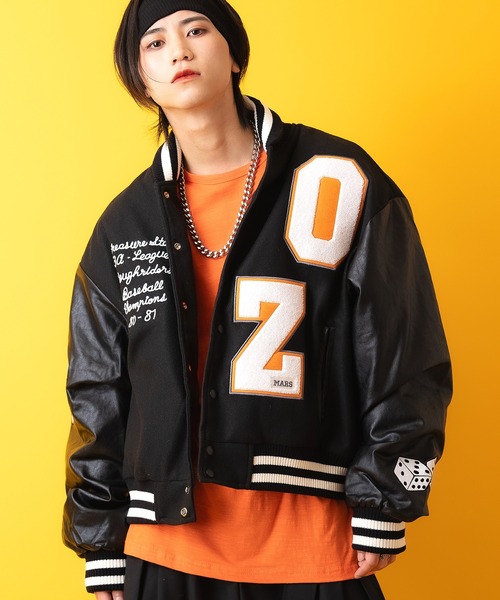 スタジャン a.p.o.v. オズの魔法使いモチーフワッペンウール＆合成皮革