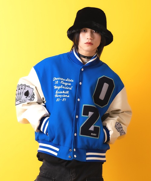 スタジャン a.p.o.v. オズの魔法使いモチーフワッペンウール＆合成皮革