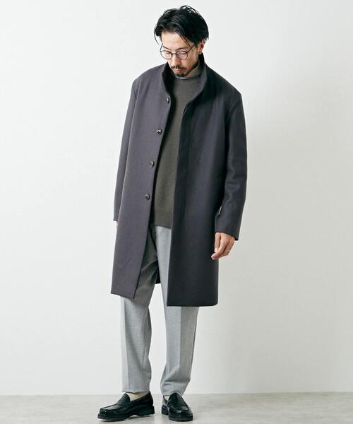 MEN'S MELROSE コート ジャケット SUPER110'S メルトンスタンドカラー