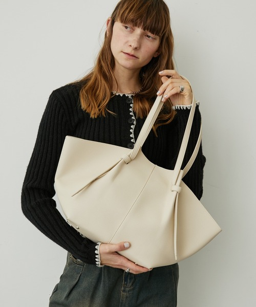 uyu. トートバッグ 「インナーポーチ付き」シボレザー ビッグトート