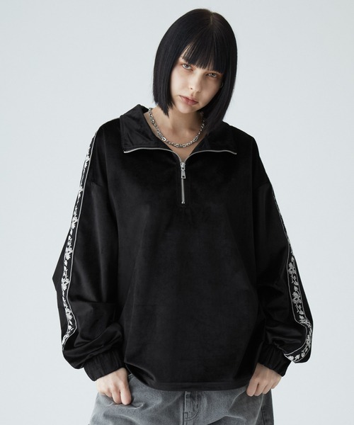 VELNUS トレーナー スウェット 「VELNUS」Sideline velor half-zip