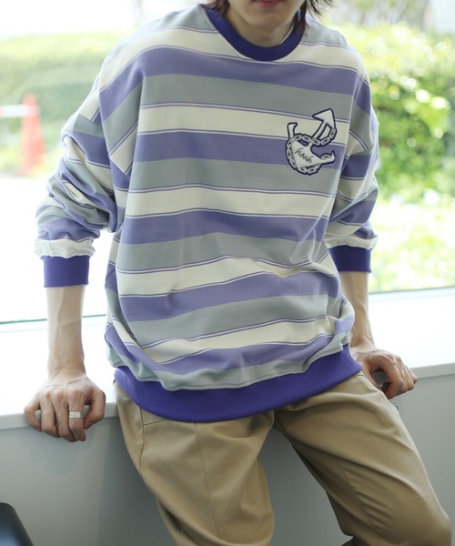 トレーナー スウェット HOOK -original- レトロ調フック刺繍入りマルチ