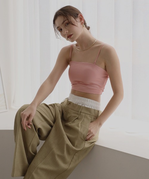 ENC キャミソール 2way satin bare top / 2wayサテンベアトップ