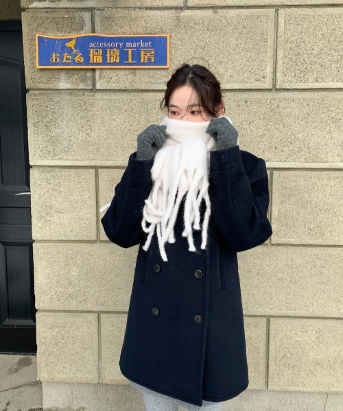 FAVORITO ピーコート pコート ダブルブレストメルトンジャケット