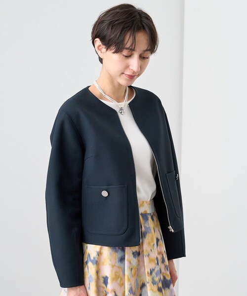 ANAYI（アナイ） ジャケット ノーカラージャケット パールグログラン