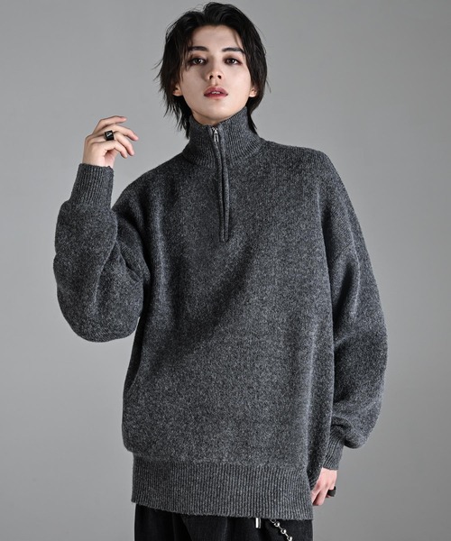 ADRER（アドラー） セーター ニット fuwamochi half zip knit / フワ