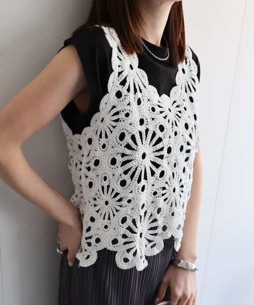 sakishimatokyo キャミソール クロシェ編みビスチェ : ZOZOTOWN Yahoo