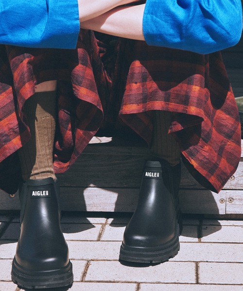 AIGLE（エーグル） 長靴 レインブーツ 厚底 防水 ソフトレイン2 ラバー
