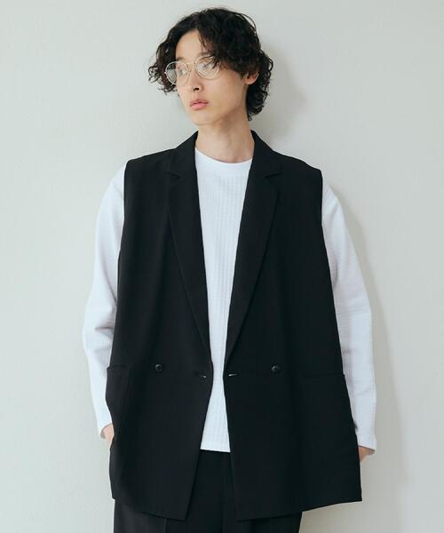 THE SHOP TK ベスト ジレ ダブルジレ「セットアップ可/洗濯機OK