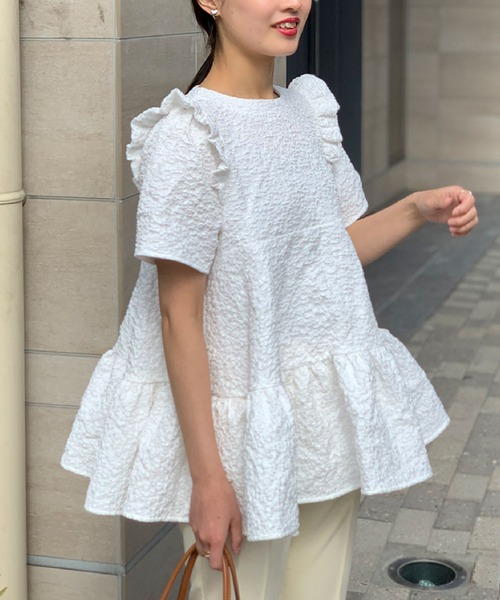 Fit more（フィットモア） ブラウス シャツ フラワージャガード