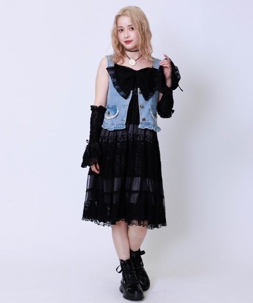 axes femme（アクシーズ ファム） キャミソール レーシービッグリボン