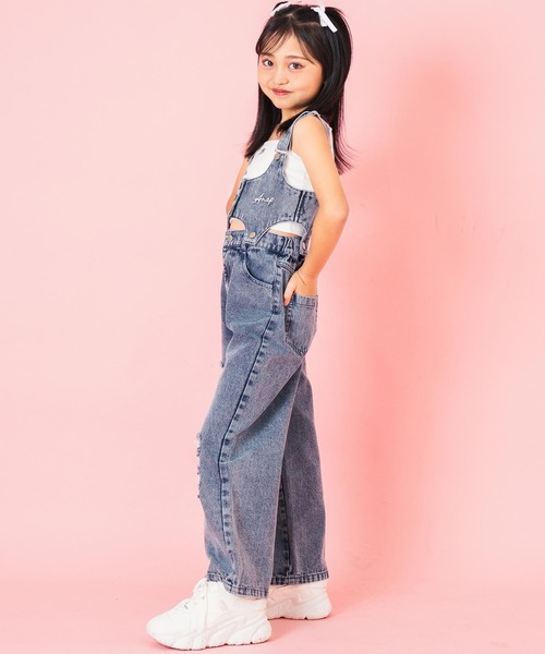 ANAP kids（アナップキッズ） サロペット オーバーオール クラッシュ
