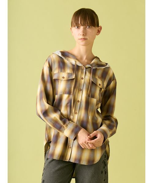 FURFUR（ファーファー） ブラウス シャツ フーディーオンブレー