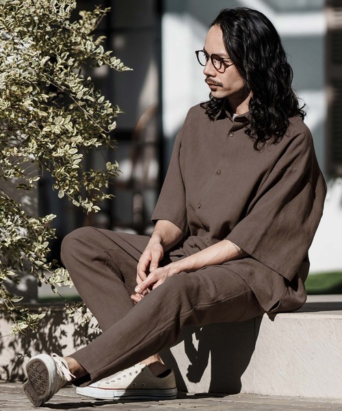 CAMBIO（カンビオ） パンツ mp11979- コットンリネンテーパードパンツ