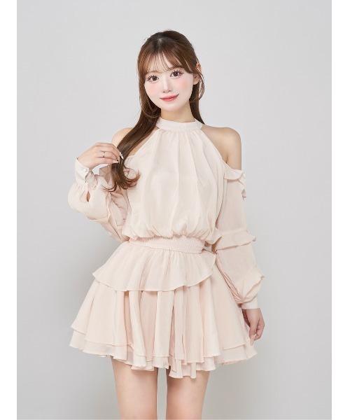 Darich（ダーリッチ） ワンピース ボリュームシフォンミニワンピース