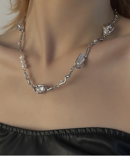 B.I.D. ネックレス 「パールデザインネックレス ウィグルデザイン Y2K