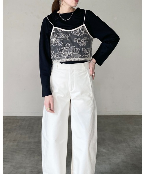 She's Closet キャミソール 花柄刺繍シアー ビスチェ チュール