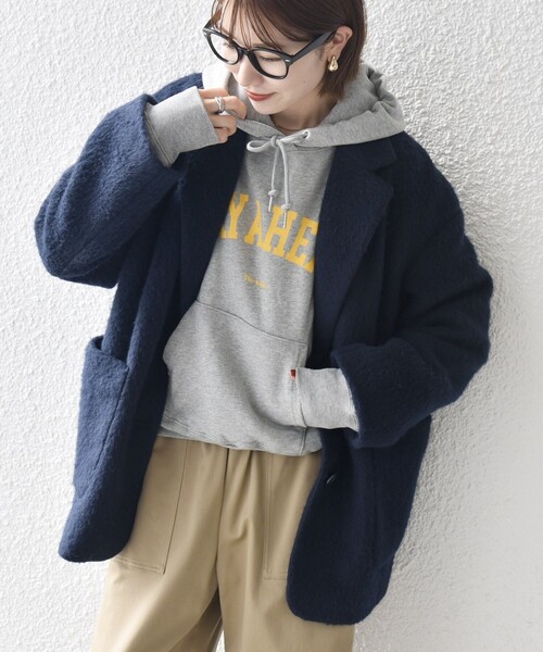 SHIPS any コート チェスターコート any: ウール ミックス シャギー