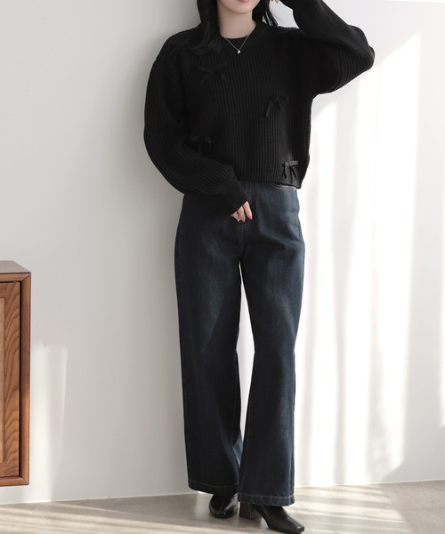 リボン付きニットプルオーバー レディース : ZOZOTOWN Yahoo!店 - 通販