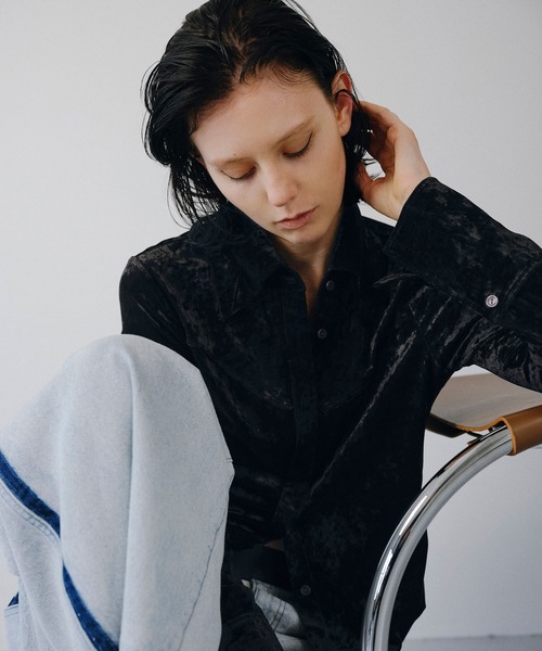 ADAM ET ROPE'（アダムエロペ） ブラウス シャツ クラッシュベロア