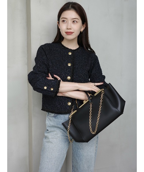 anuans（アニュアンス） カーディガン クラシカルノーカラーニット