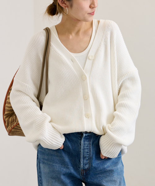 FRAMeWORK（フレームワーク） カーディガン 畦Vネックカーディガン