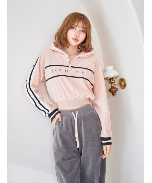 Darich（ダーリッチ） ラインベロアショートフーディ レディース