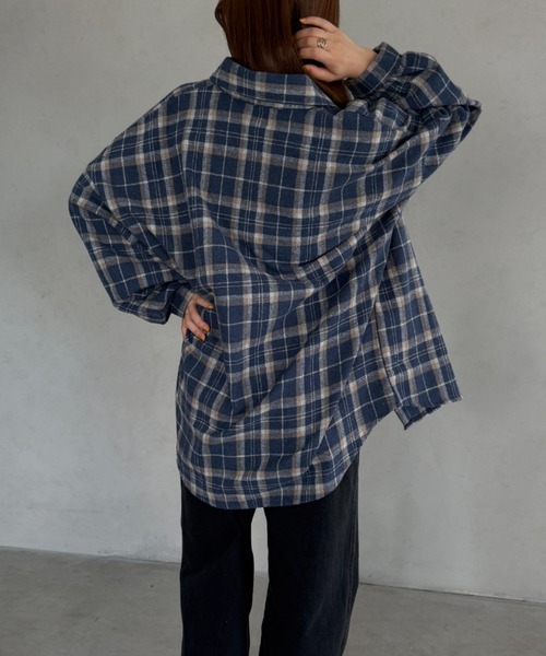 ブラウス シャツ ルーズチェックシャツ レディース : ZOZOTOWN Yahoo