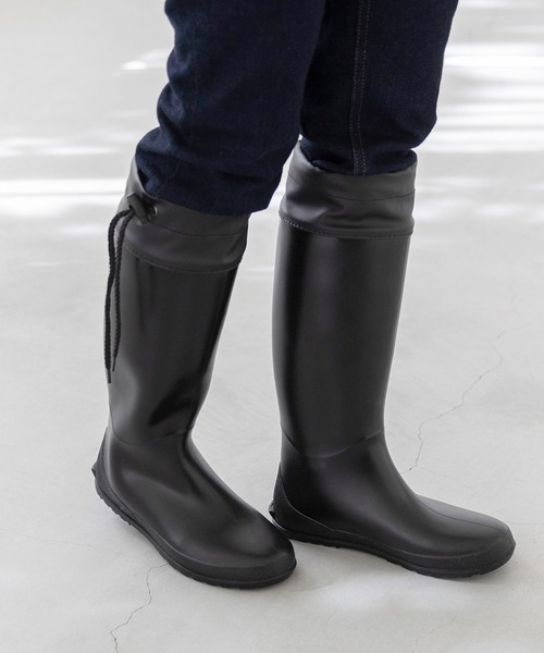 menue（メヌエ） 長靴 レインブーツ シューズバッグ付き 折りたためる