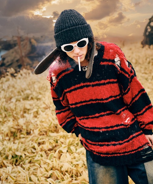 glamb（グラム） セーター ニット Damage Pullover Knit / ダメージ