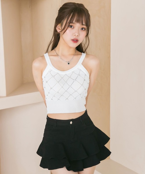 Diable baiser（ディアブルベーゼ） キャミソール ビジューさらさら