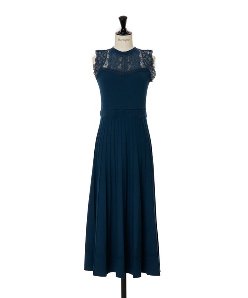 Her lip to ワンピース Pleated Lace Knit Dress : ZOZOTOWN Yahoo!店