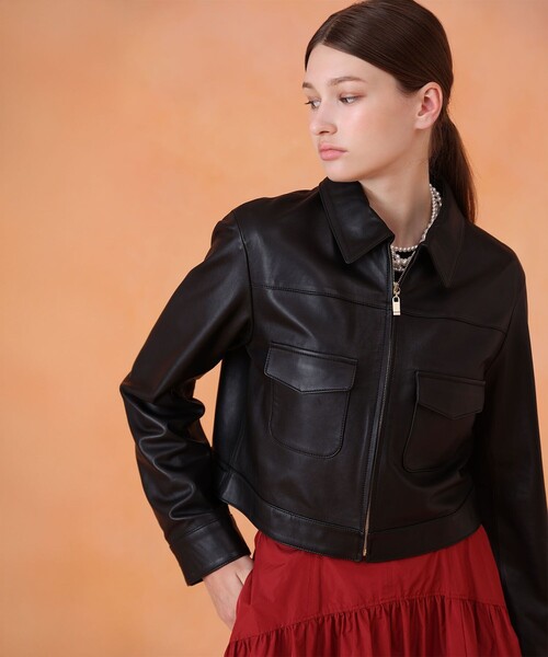 ANAYI（アナイ） レザージャケット ライダース ラムレザーステンカラー