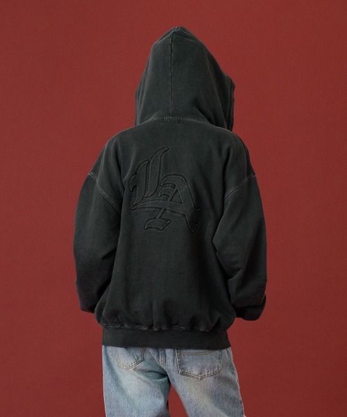 XLARGE（エクストラ ラージ） パーカー PIGMENT DYED EMBOSS LOGO ZIP
