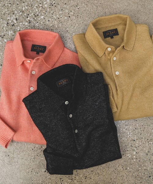BEAMS+（ビームスプラス） ポロシャツ 9ゲージ ウール シルク シャギー