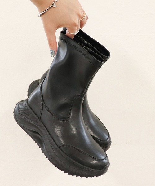 あしながおじさん ブーツ 厚底ストレッチブーツ 4810003 レディース