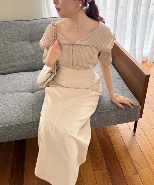 one after another NICE CLAUP ニット セーター ダブルジップライン