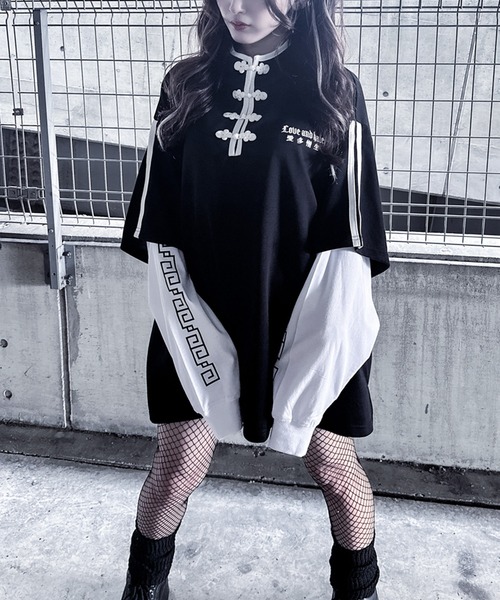 Revo. tシャツ チャイナボタン ヘンリーネックデザイン フェイク