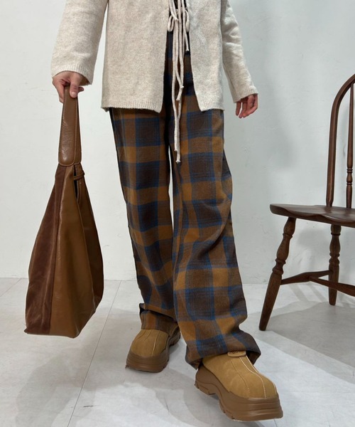 パンツ ダークチョコミントチェックパンツ レディース : ZOZOTOWN