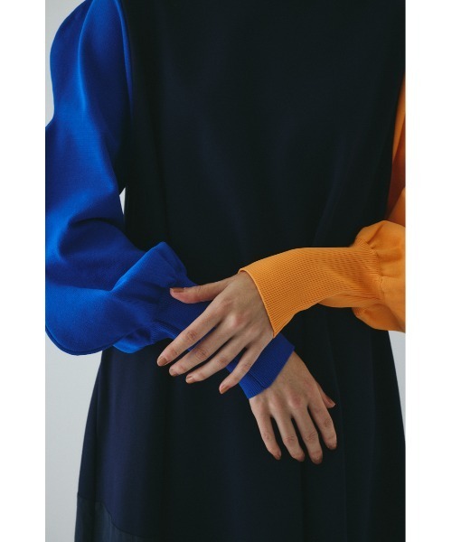 HeRIN.CYE ワンピース Mountain sleeve docking dress マウンテン