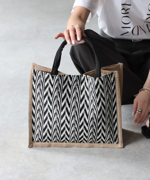 Riberry（リベリー） かごバッグ カゴバッグ ヘリンボーン柄トート