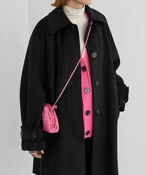 Fano Studios」 ステンカラーコート X-SMALL ブラック レディース