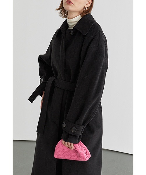 Fano Studios」 ステンカラーコート X-SMALL ブラック レディース