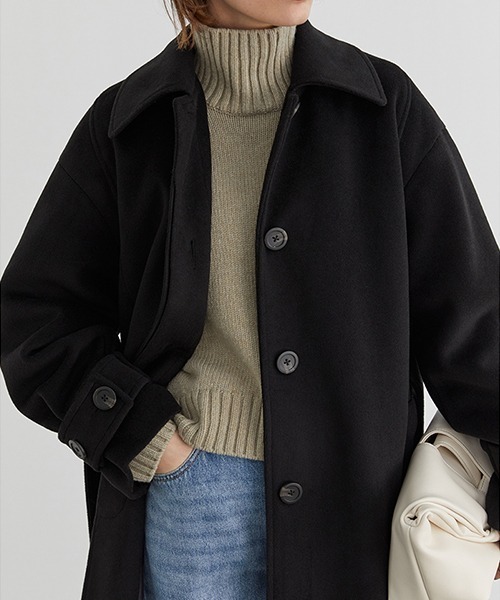 Fano Studios」 ステンカラーコート X-SMALL ブラック レディース