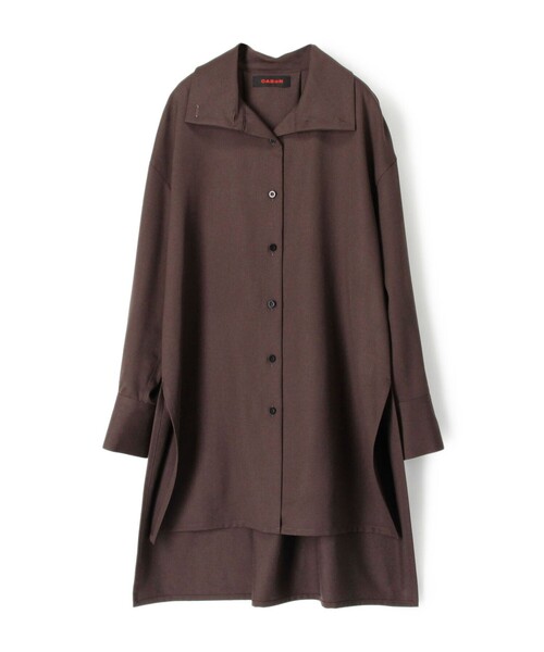 CABaN（キャバン） ブラウス シャツ ウールツイル ハイネックロング