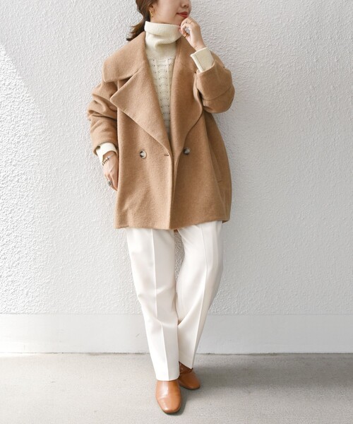 SHIPS any アウター any: スライバー ショート Pコート レディース